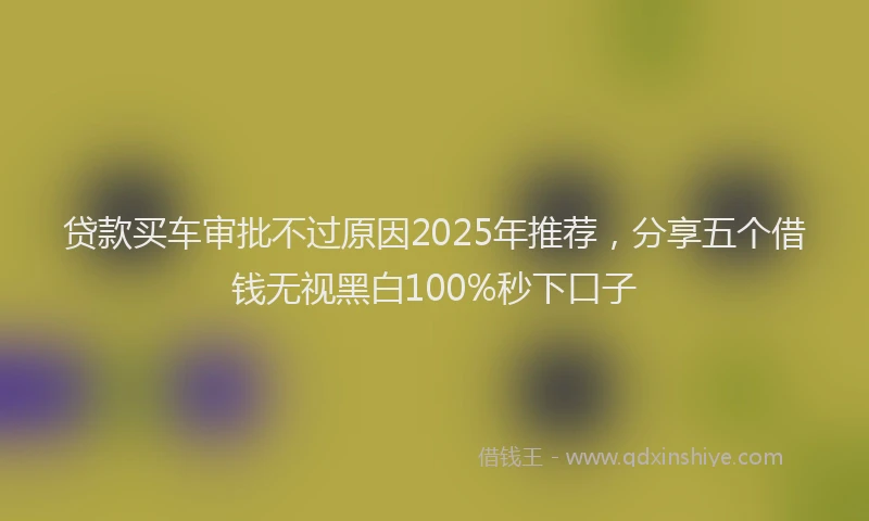 贷款买车审批不过原因2025年推荐，分享五个借钱无视黑白100%秒下口子