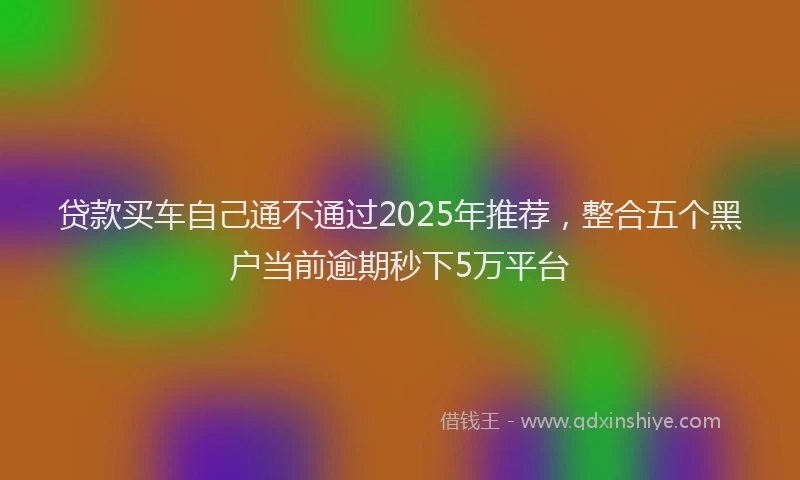 贷款买车自己通不通过2025年推荐，整合五个黑户当前逾期秒下5万平台