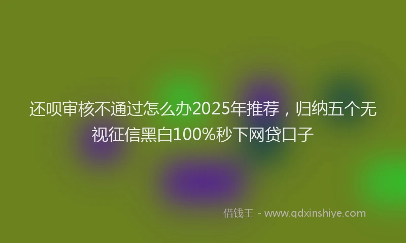 还呗审核不通过怎么办2025年推荐，归纳五个无视征信黑白100%秒下网贷口子