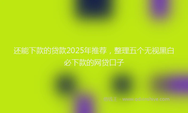 还能下款的贷款2025年推荐，整理五个无视黑白必下款的网贷口子