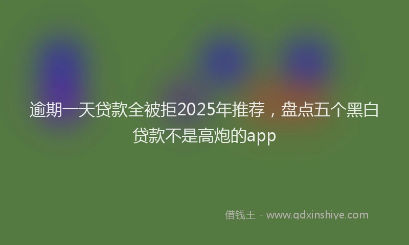 逾期一天贷款全被拒2025年推荐，盘点五个黑白贷款不是高炮的app