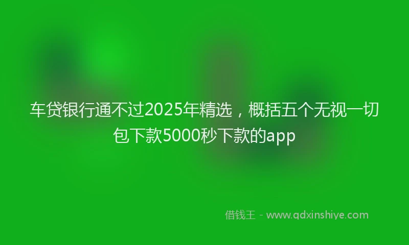 车贷银行通不过2025年精选，概括五个无视一切包下款5000秒下款的app