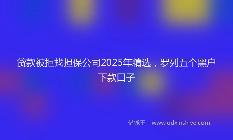 贷款被拒找担保公司2025年精选，罗列五个黑户下款口子