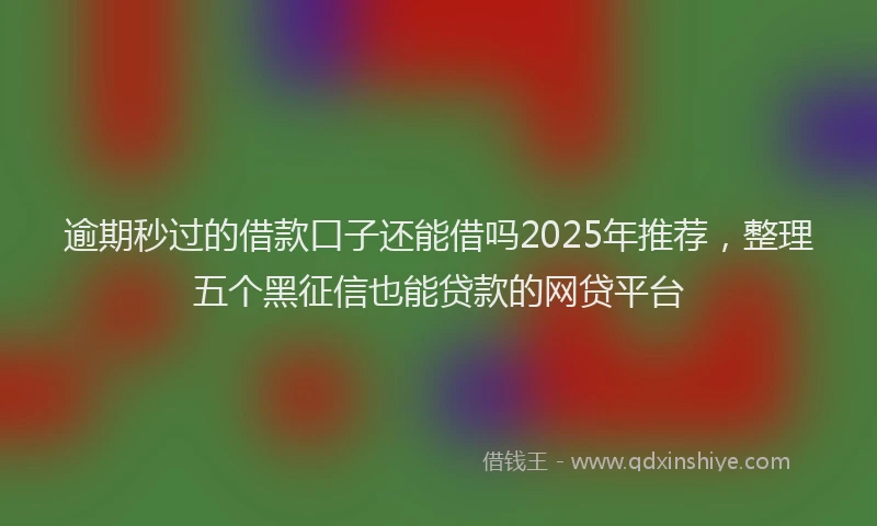 逾期秒过的借款口子还能借吗2025年推荐，整理五个黑征信也能贷款的网贷平台