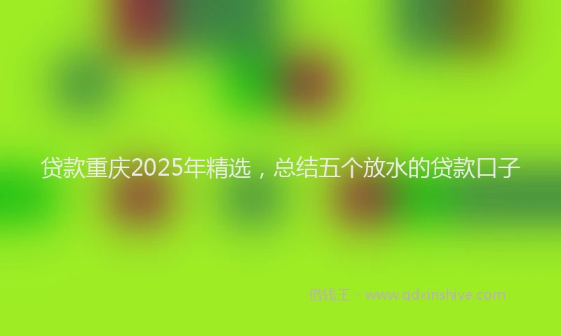 贷款重庆2025年精选，总结五个放水的贷款口子