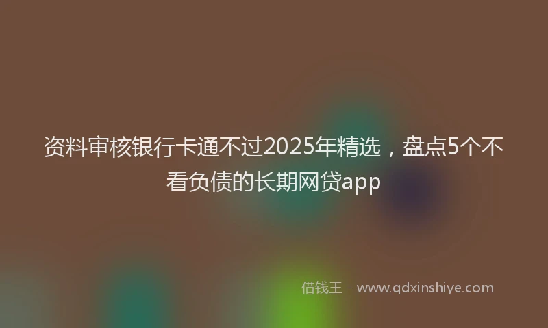 资料审核银行卡通不过2025年精选，盘点5个不看负债的长期网贷app