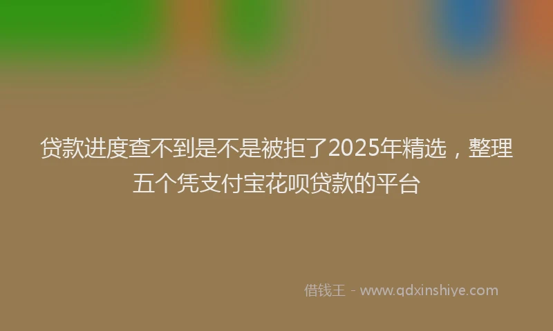 贷款进度查不到是不是被拒了2025年精选，整理五个凭支付宝花呗贷款的平台
