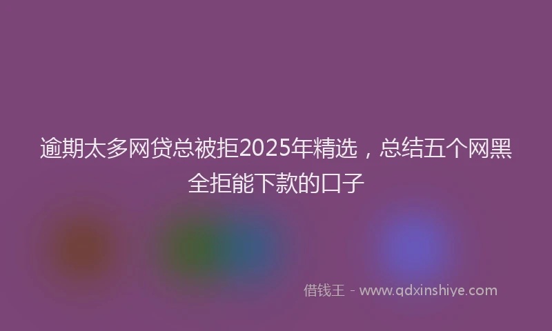 逾期太多网贷总被拒2025年精选，总结五个网黑全拒能下款的口子