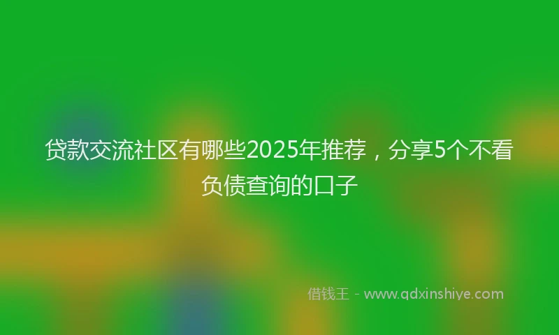 贷款交流社区有哪些2025年推荐，分享5个不看负债查询的口子