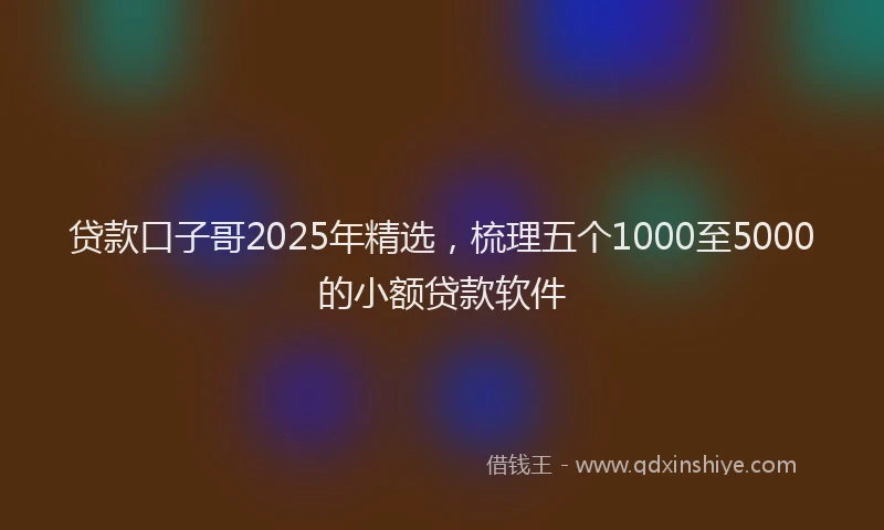 贷款口子哥2025年精选，梳理五个1000至5000的小额贷款软件