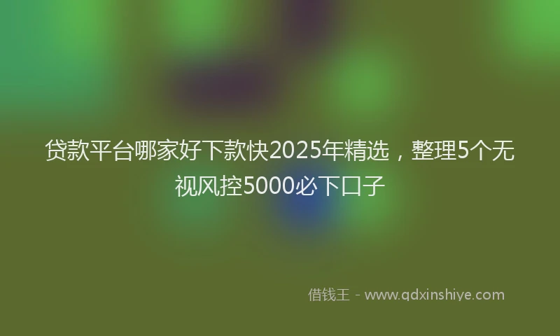 贷款平台哪家好下款快2025年精选，整理5个无视风控5000必下口子