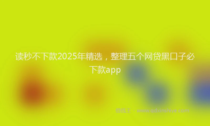 读秒不下款2025年精选，整理五个网贷黑口子必下款app