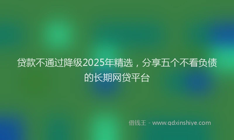 贷款不通过降级2025年精选，分享五个不看负债的长期网贷平台