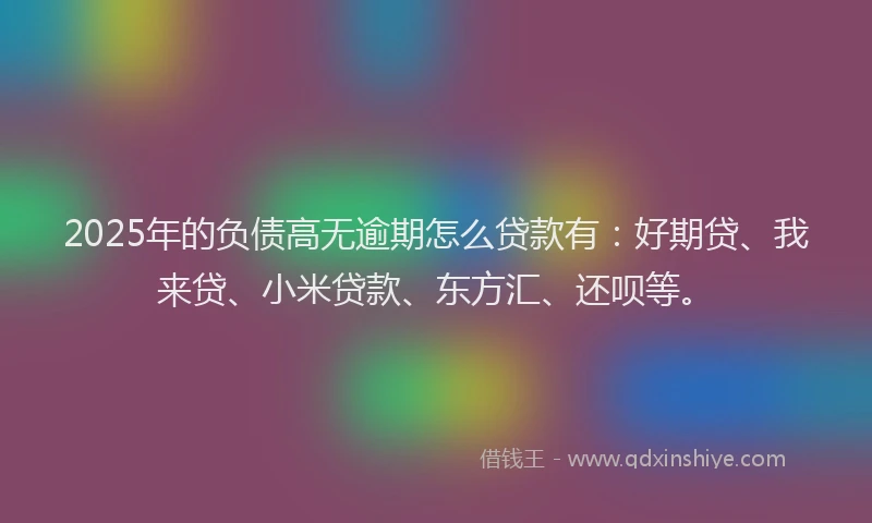 2025年的负债高无逾期怎么贷款有：好期贷、我来贷、小米贷款、东方汇、还呗等。