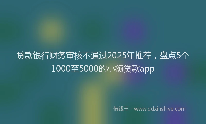 贷款银行财务审核不通过2025年推荐，盘点5个1000至5000的小额贷款app