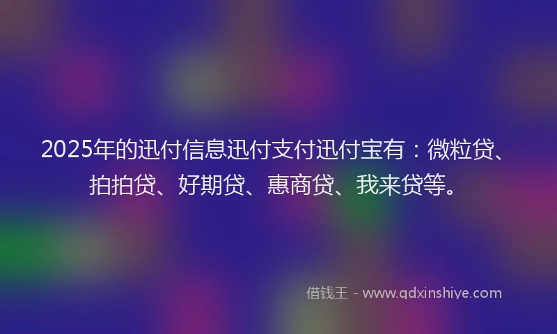 2025年的迅付信息迅付支付迅付宝有：微粒贷、拍拍贷、好期贷、惠商贷、我来贷等。