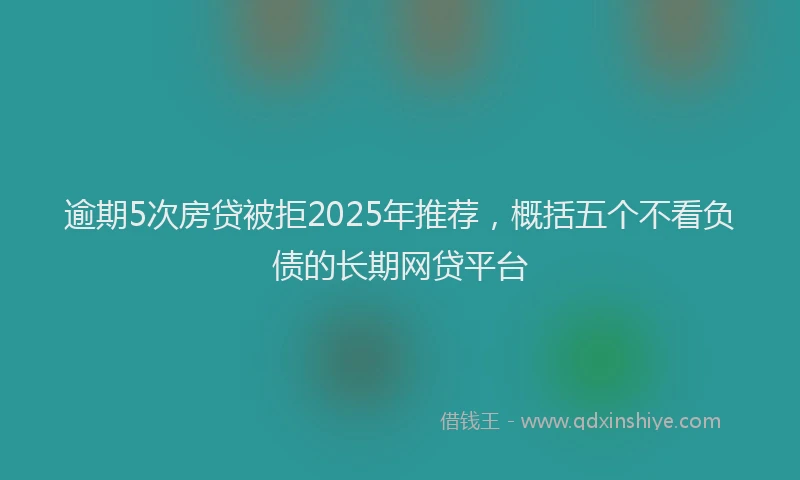 逾期5次房贷被拒2025年推荐，概括五个不看负债的长期网贷平台