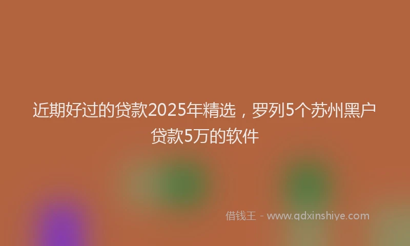 近期好过的贷款2025年精选，罗列5个苏州黑户贷款5万的软件