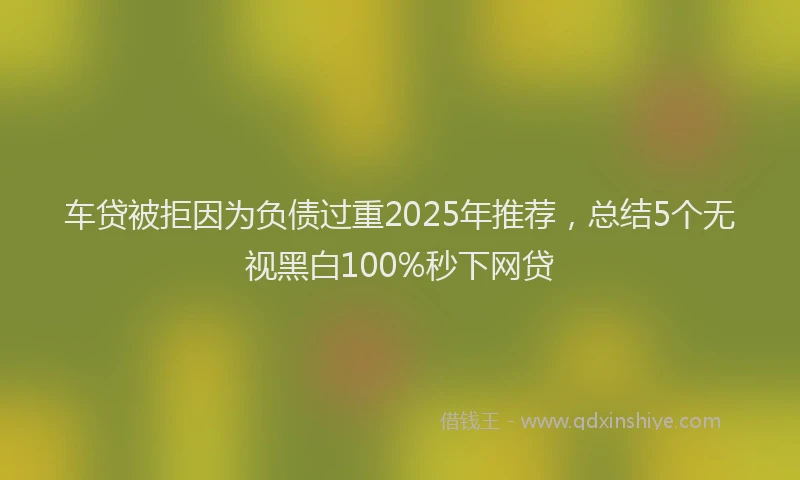 车贷被拒因为负债过重2025年推荐，总结5个无视黑白100%秒下网贷
