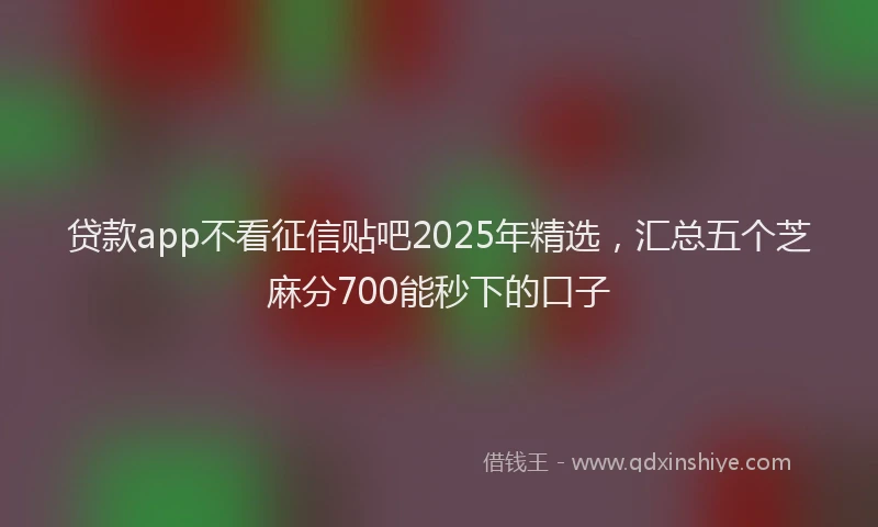 贷款app不看征信贴吧2025年精选，汇总五个芝麻分700能秒下的口子