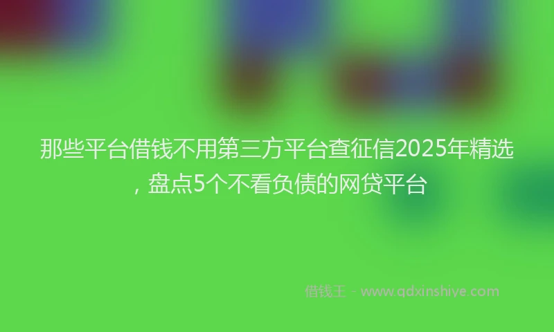 那些平台借钱不用第三方平台查征信2025年精选，盘点5个不看负债的网贷平台