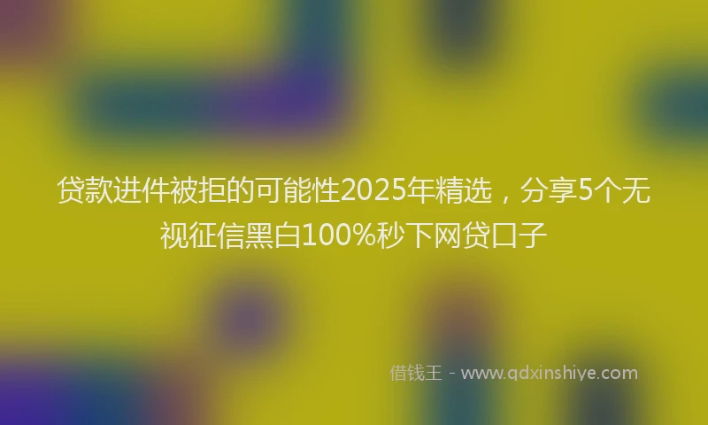 贷款进件被拒的可能性2025年精选，分享5个无视征信黑白100%秒下网贷口子