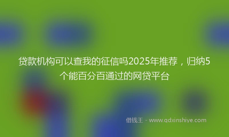 贷款机构可以查我的征信吗2025年推荐，归纳5个能百分百通过的网贷平台