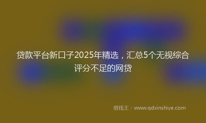 贷款平台新口子2025年精选，汇总5个无视综合评分不足的网贷