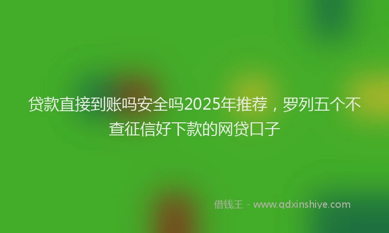 贷款直接到账吗安全吗2025年推荐，罗列五个不查征信好下款的网贷口子