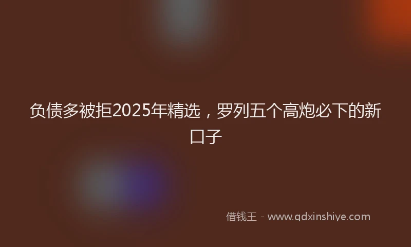 负债多被拒2025年精选，罗列五个高炮必下的新口子