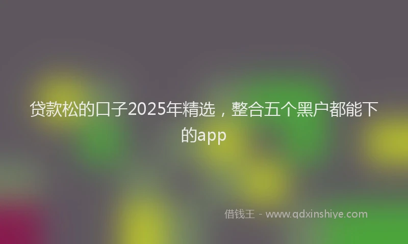 贷款松的口子2025年精选，整合五个黑户都能下的app