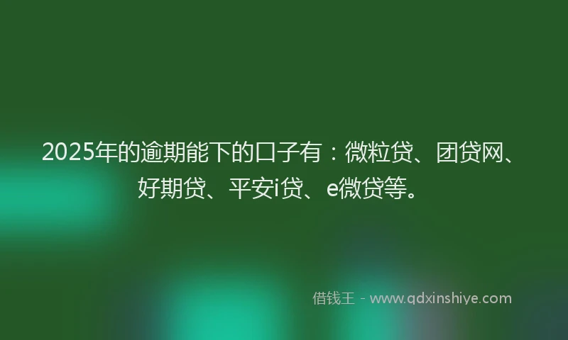 2025年的逾期能下的口子有：微粒贷、团贷网、好期贷、平安i贷、e微贷等。