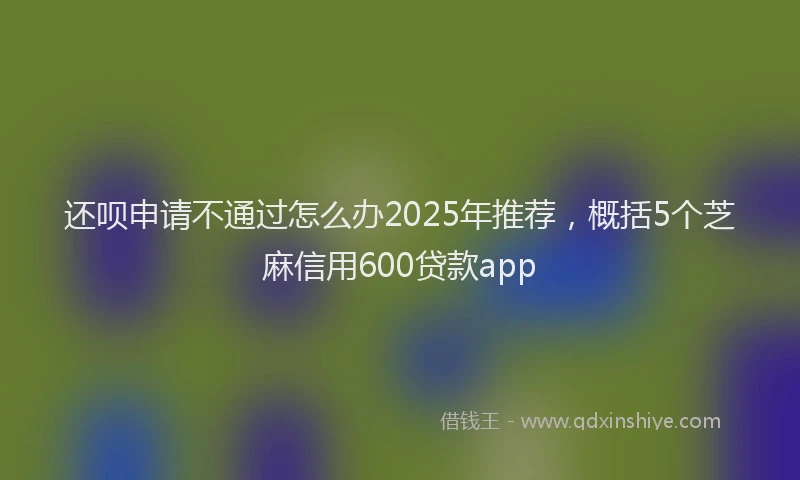 还呗申请不通过怎么办2025年推荐，概括5个芝麻信用600贷款app