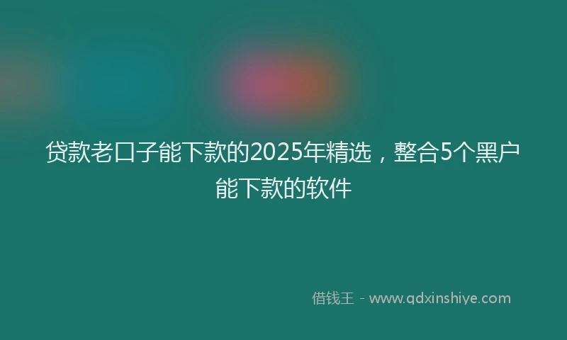 贷款老口子能下款的2025年精选，整合5个黑户能下款的软件