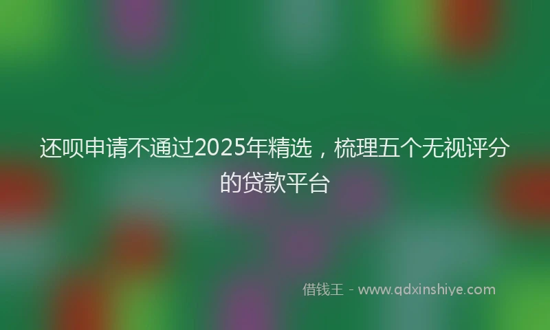 还呗申请不通过2025年精选，梳理五个无视评分的贷款平台
