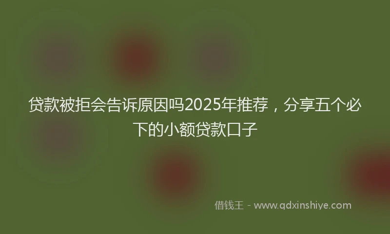 贷款被拒会告诉原因吗2025年推荐，分享五个必下的小额贷款口子