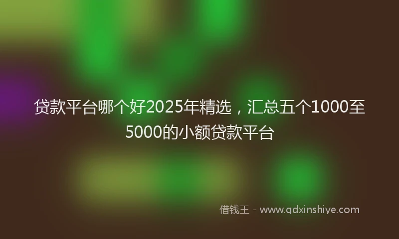 贷款平台哪个好2025年精选，汇总五个1000至5000的小额贷款平台