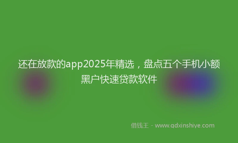 还在放款的app2025年精选，盘点五个手机小额黑户快速贷款软件