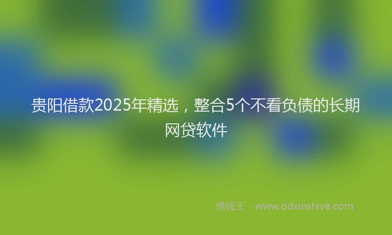贵阳借款2025年精选，整合5个不看负债的长期网贷软件