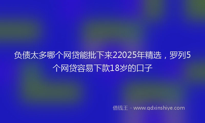 负债太多哪个网贷能批下来22025年精选，罗列5个网贷容易下款18岁的口子