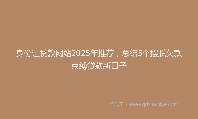 身份证贷款网站2025年推荐，总结5个摆脱欠款束缚贷款新口子