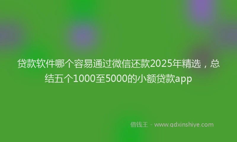 贷款软件哪个容易通过微信还款2025年精选，总结五个1000至5000的小额贷款app