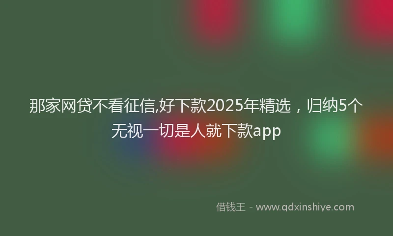 那家网贷不看征信,好下款2025年精选，归纳5个无视一切是人就下款app