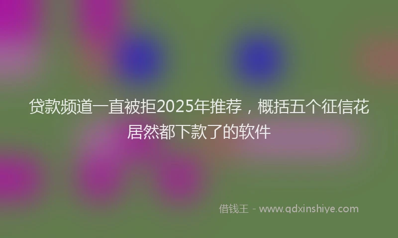 贷款频道一直被拒2025年推荐，概括五个征信花居然都下款了的软件