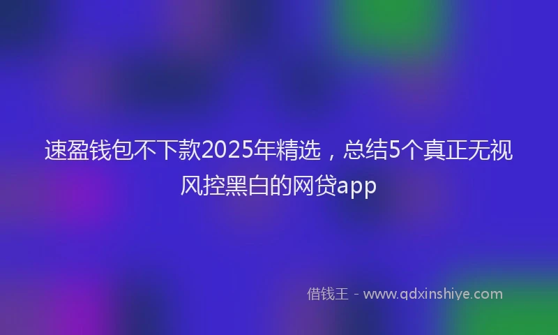 速盈钱包不下款2025年精选，总结5个真正无视风控黑白的网贷app