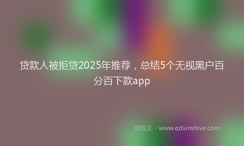 贷款人被拒贷2025年推荐，总结5个无视黑户百分百下款app