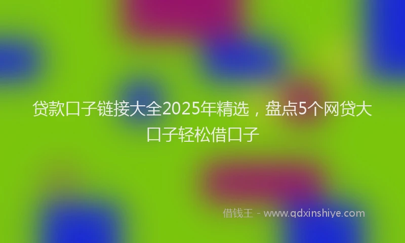 贷款口子链接大全2025年精选，盘点5个网贷大口子轻松借口子