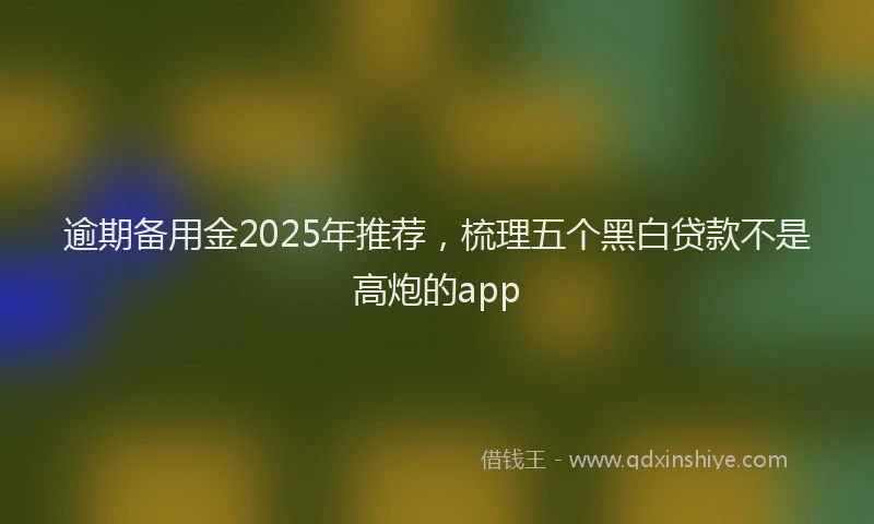 逾期备用金2025年推荐，梳理五个黑白贷款不是高炮的app