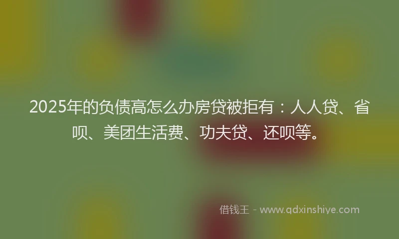 2025年的负债高怎么办房贷被拒有：人人贷、省呗、美团生活费、功夫贷、还呗等。