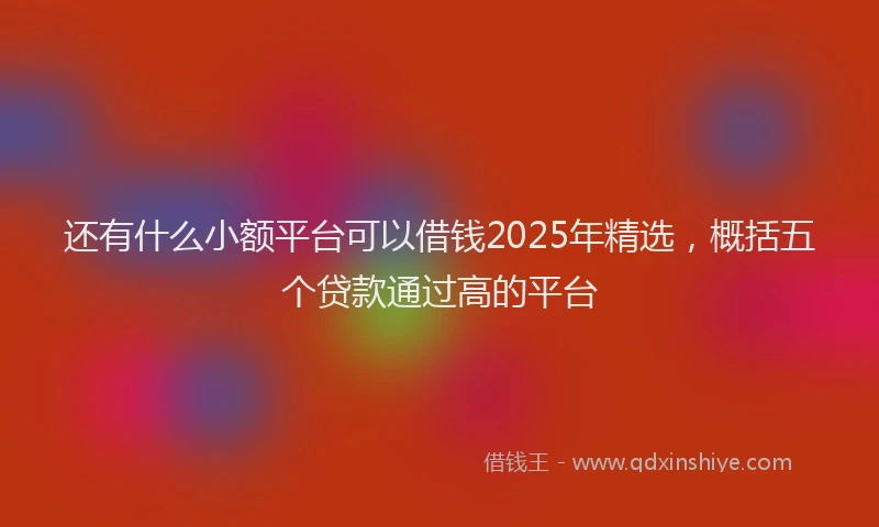 还有什么小额平台可以借钱2025年精选，概括五个贷款通过高的平台